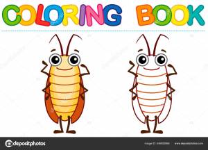 Смешной Таракан Раскраска Стиле Мультфильма Векторное изображение ©natasha-tpr 545952866