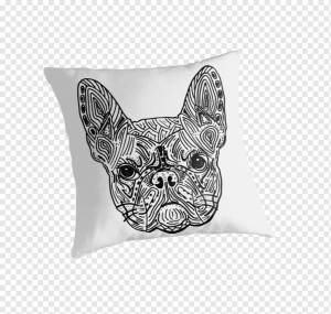 Mandala French Bulldog Книжка-раскраска Живопись, лицо французского бульдога, акварель, белый, прямоугольник png