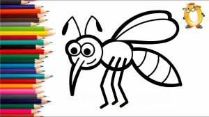 Раскраска для детей КОМАР