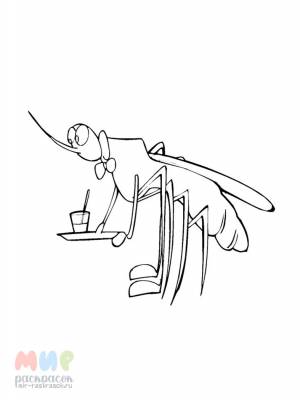 Раскраска Комарик укусил воздушный шарик