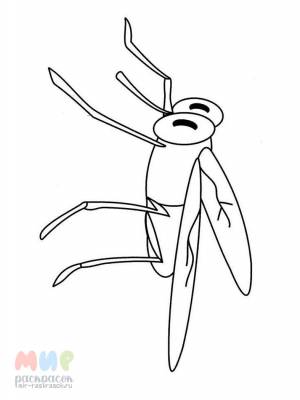 Раскраска Комарик укусил воздушный шарик