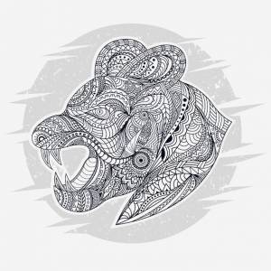 Линия искусства пума в этническом векторе