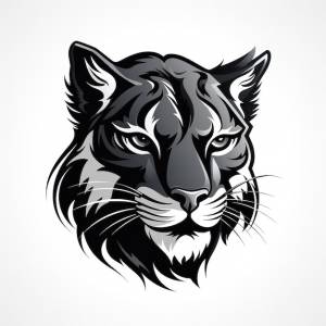 Привлекательный логотип puma на белом фоне, созданный ai