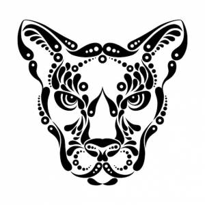Пума тату, символ украшения иллюстрации