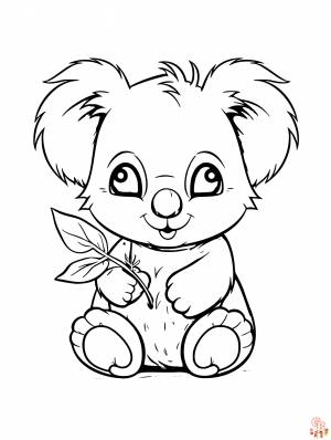 Раскраски коала  для печати