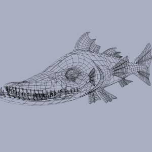 мультфильм Барракуда Рыба 3D Модель $15