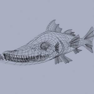 cartoon barracuda fish rigged 3D Модель in Рыба 3DExport