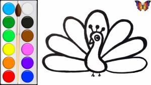 How to draw and color a peacock