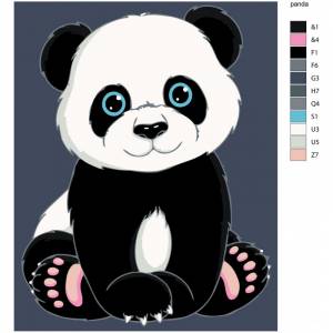 Малыш панда 80х100 Раскраска картина по номерам на холсте KTMK-panda-80x100