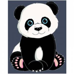 Малыш панда Раскраска картина по номерам на холсте KTMK-panda
