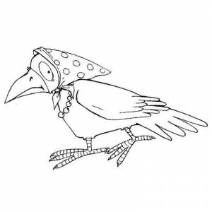 Раскраска ворона в платке