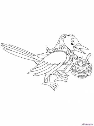 Раскраска ворона 9