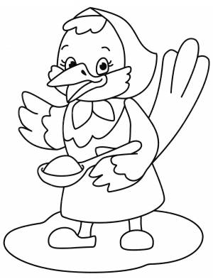 Раскраска Ворона с ложечкой