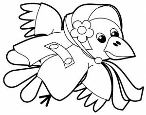 Раскраски ворона, Раскраска Ворона летит в плаще Ворона