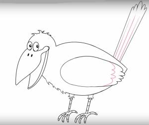 Ворона рисунок карандашом для детей