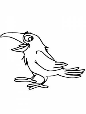 Картинка Ворона раскраска