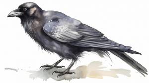 Рисунок ворона со словом ворон на нем