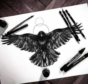 Как нарисовать ворону