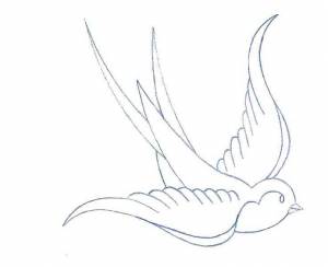 Раскраски Раскраска Ласточка Контуры для вырезания птиц