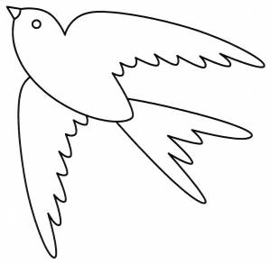 Раскраска Ласточка летит вверх