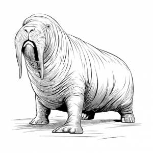 Рисованной эскиз иллюстрации моржа