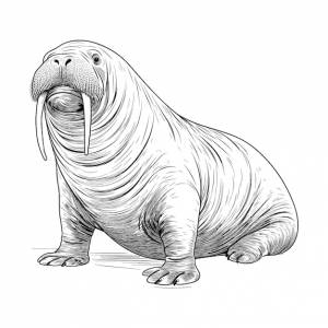 Рисованной эскиз иллюстрации моржа