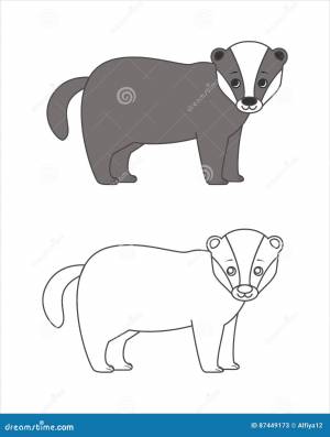 Барсук для книжка-раскраски Иллюстрация вектора