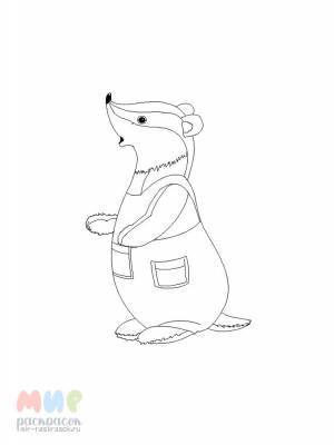 Раскраска Барсук сел на сук