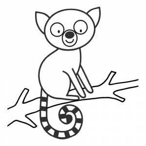 Раскраска Лемур на дереве