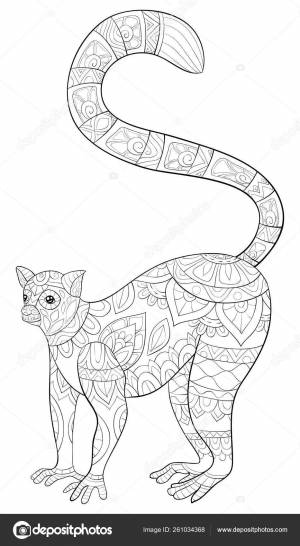 Лемур раскраска для детей