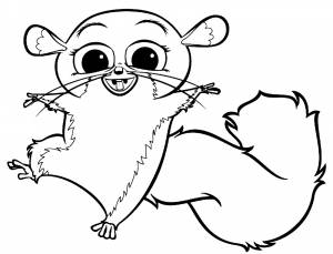 Раскраска лемур-малыш Морт