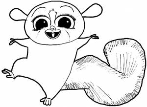 Раскраска игрушечный лемур