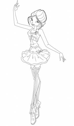 Раскраски Раскраска Блум из мультфильма winx балерина на праздники