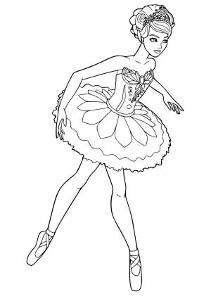 Раскраска Балерина Упражнение