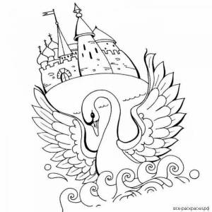 Раскраски Царевна лебедь из сказки о царе салтане
