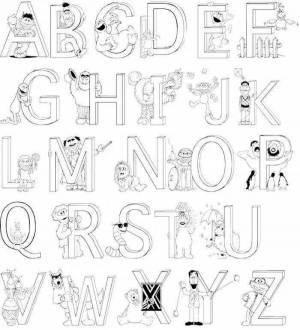 Раскраски Английские буквы с глазами