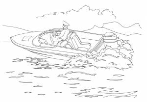Раскраска Лодка на воде