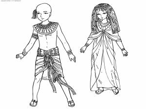 Раскраска Дети Древнего Египта