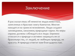 Презентация по окружающему миру Красная книга Камчатки