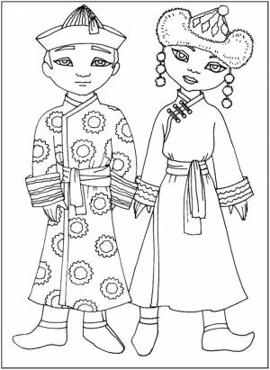 раскраски с обучением Национальные костюмы, киргизский костюм,  и  для малышей и …