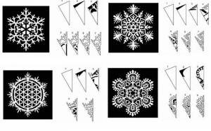 20 схем для вырезания снежинок из бумаги