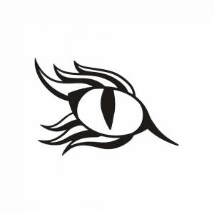 Монстр глаз значок логотипа дизайн трафарет татуировки плоский векторные иллюстрации на белом фоне