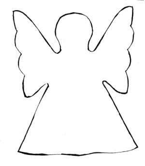 Раскраска Трафарет ангела