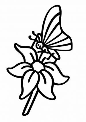 Трафарет Бабочка на цветке