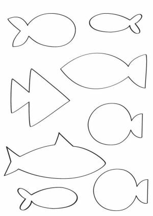 Шаблоны и трафарет рыбки для вырезания из бумаги