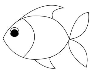 Рыбка раскраска шаблон