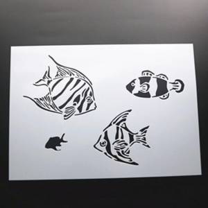 Шаблон для рисования маленькой рыбки, многоразовый трафарет «сделай сам» для рисования раскраска для скрапбукинга декоративная открытка для альбома для тиснения