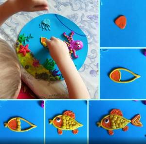 Объемная аппликация рыбки в аквариуме своими руками для детей
