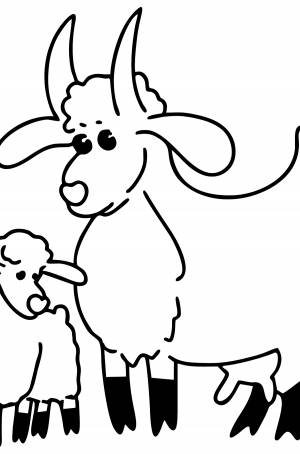 Раскраска коза и козленок ♥ Онлайн и !