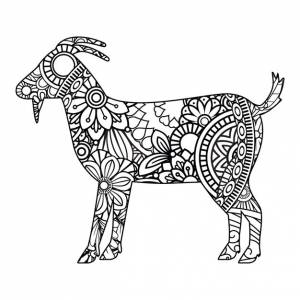 Раскраска коза для детей